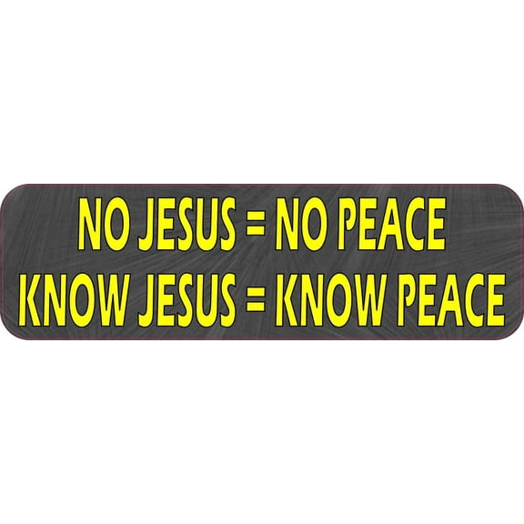 10in x 3in Know Jesus Know Peace Bumper Sticker