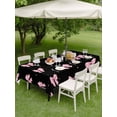 thumbnail image 3 of Outdoor Tablecloth with Umbrella Hole and Zipper, Valentine's Day Rectangle Table Cloth 60x84 Inch Waterproof Tablecloth, Pink Bows Shining Stars Modern Black Picnic Table Cover for Patio Camping, 3 of 7
