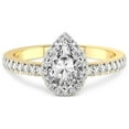 thumbnail image 4 of IGI Certified 2 Carat Pear Shape Lab Grown Diamond Engagement Ring | 14K Yellow Gold |Elle Classic Halo Diamond Ring | FG-VS1-VS2 Quality Friendly Diamonds, 4 of 6