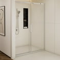thumbnail image 6 of BARONAGE 56-60"W x 74"H Semi-Frame Single Sliding Shower Door in Chrome – Featuring 5/16" (8mm) Tempered Clear Glass, Stainless Steel, and Type C Wrapped Guide Rail with Anti-Derailment Pulley, 6 of 7