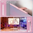 thumbnail image 5 of Pink Monitor Light Bar with Remote, Eye-Care No Glare, Space Saving Computer Desk Lamp As Gifts for Girls, Stepless Dimming, Modern Aesthetic Desk Light Bar for Home Office Gaming Reading, 5 of 7