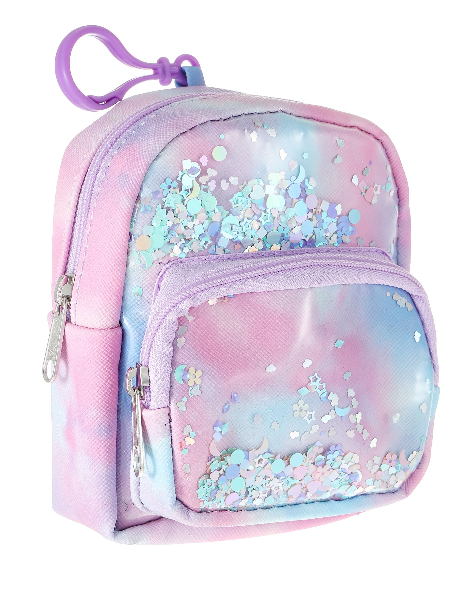 Wonder Nation Mini Backpack Clip-on Storage Pouch, Pastel Multicolor, Girls