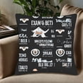 thumbnail image 5 of Set of 2 Decorative Throw Pillow Covers 18x18in - Black Background with White & Orange Abstract Text & Shapes for Couch Bed Car, 5 of 8