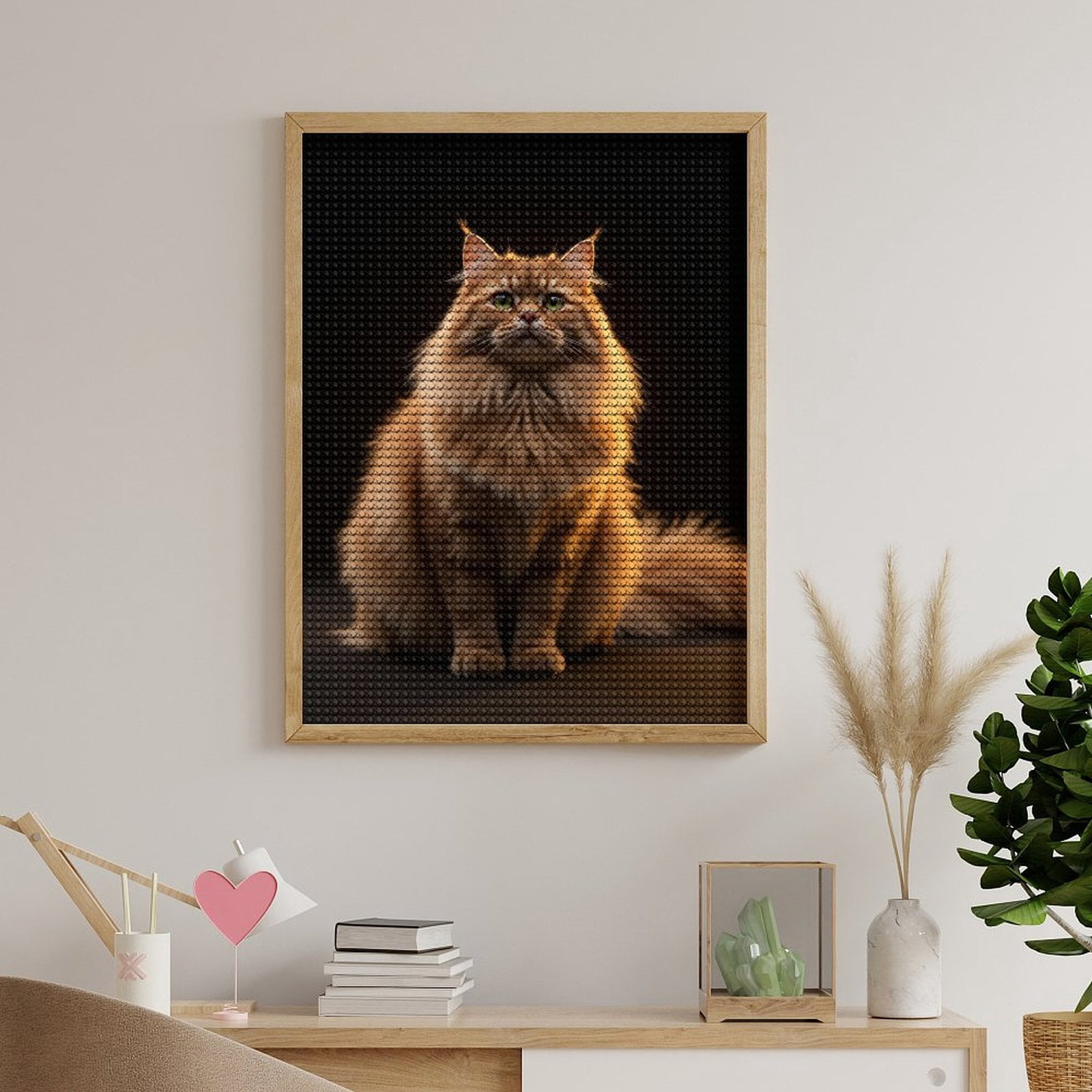 Diamond Art Kits for Adults, Regal Ginger Cat Portrait 5D Diamond Painting Kits for Adults Beginners, DIY Full Drill Diamond Painting, Gem Art and Crafts 12x16