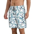 thumbnail image 2 of Kdxio Hand Drawn Snake Pattern Mens Casual Shorts - Drawstring Summer Beach Sports Shorts for Men, 2 of 9