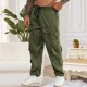 thumbnail image 5 of Ceisia Men's Gift Cargo Pants Relaxed Fit Mid-Rise Elastic Waist Polyester Multi-pocket Snap Button Drawstring Pants, 5 of 7