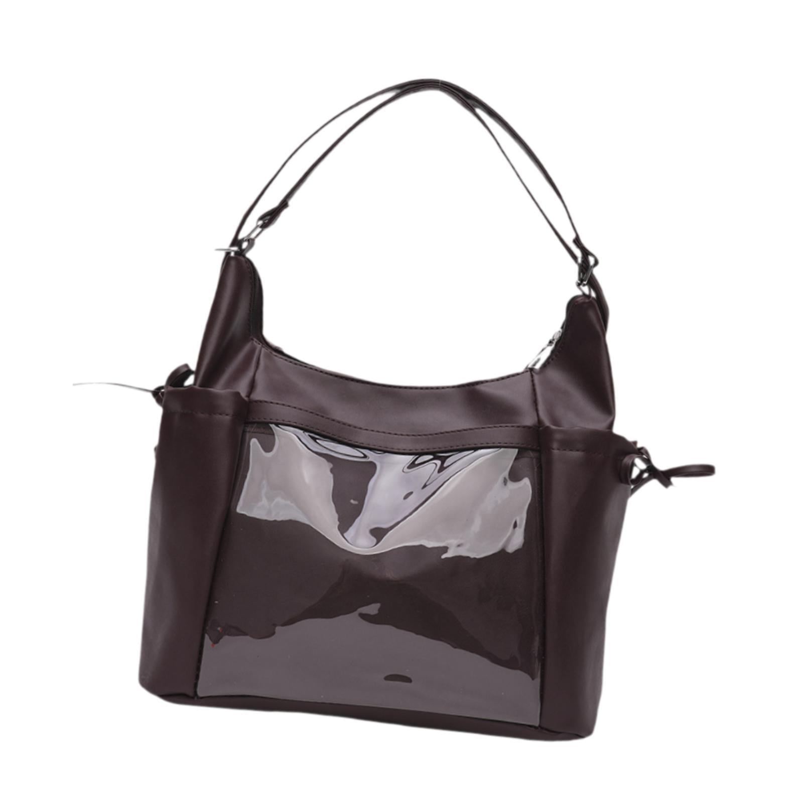 Abbraccia Ita Bag Uniform Bag DIY Multipurpose Transparent Purse Handbag Backpack for Gifts Anime Dolls Display Party Shopping Students Dark Brown