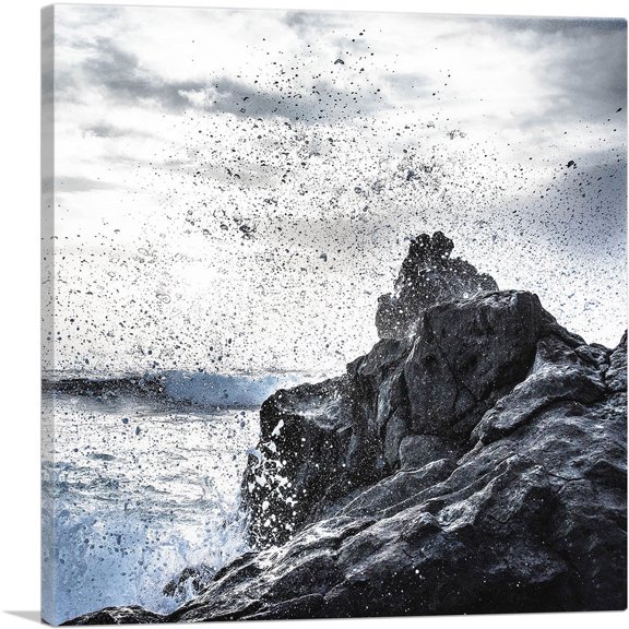 ARTCANVAS Ocean Rock Home decor Canvas Art Print - Size: 12" x 12" (0.75" Deep)
