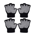 thumbnail image 1 of 2 pares de guantes de medio dedo antideslizantes para entrenamiento, yoga, cómodos (negros), 1 of 5
