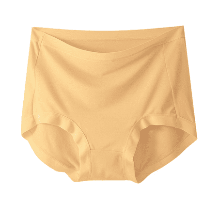 Fulorrnie Underwear for Women Plus Size Briefs High Waisted Seamless Panty Cute Comfort Waist Waistband Flat Seams Panties Yellow XL