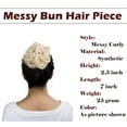 thumbnail image 4 of MY-LADY Synthetic Updo Messy Bun Hairpiece Wavy Curly Chignon Ponytail Thick Thin Hair Extensions Hair Wig(Black Brown Blonde Highlight), 4 of 8