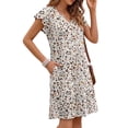 thumbnail image 4 of Fantaslook Summer Dresses for Women Ruffled Sleeve V Neck Dress Casual Floral Sundresses with Pockets, 4 of 9