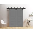 thumbnail image 2 of Sliding Closet Barn Bypass Doors 72 x 80 inches / Mela 7001 Painted Grey / Modern 6.6ft Rails Hardware Set / Wood Solid Bedroom Wardrobe Doors, 2 of 5