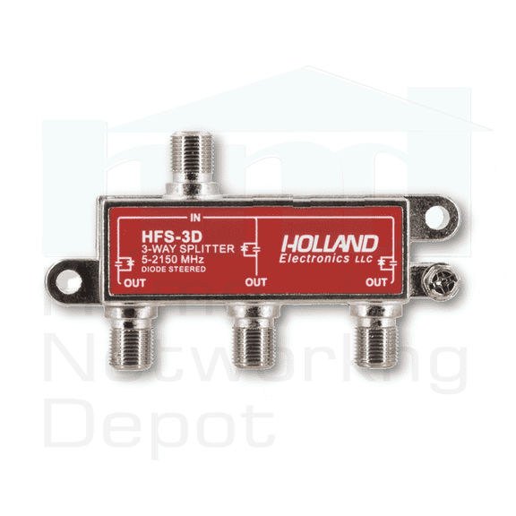 Holland Electronics HFS-3D 3 Output Ports Ultra Wide Band Cable Splitter, Single Piece, New, 1 Count, 1 Pack