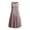 Coffee, variant on Dvprdro Solid Cotton Linen Crewneck Sleeveless Midi Dress for Women Ruched Bodice Flared Hem Loose Fit Summer Beach