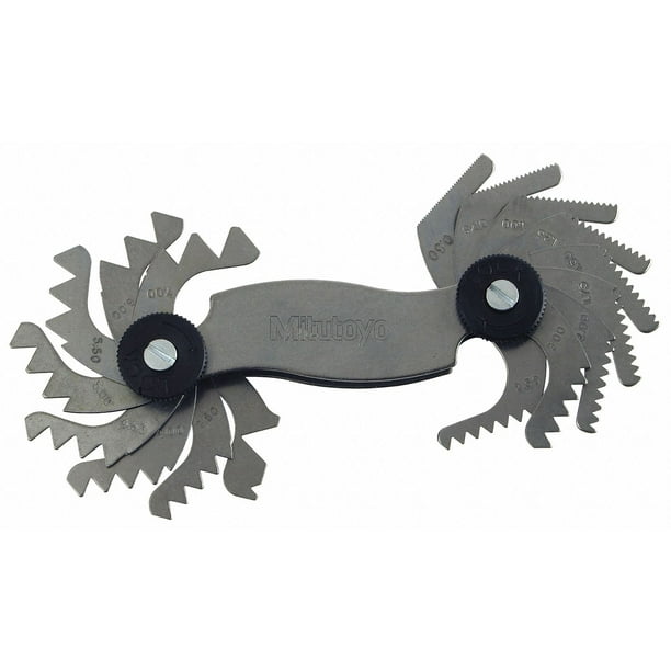 Mitutoyo Thread Pitch Gauge Set,Thread Ang 60 deg 188121