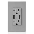 thumbnail image 3 of Leviton Réceptacle Duplex Combiné & Chargeur USB, 20A, Gris, 3 of 4