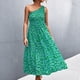 thumbnail image 1 of Vestido Midi Fruncido De Un Hombro Amonsee Estampado Floral Sin Mangas Cierre Con Cremallera Oculta S, 1 of 5