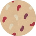 thumbnail image 1 of Ahgly Company Tapis Rond Lavable en Machine Intérieur Transitionnel Brun Or, 5 Pieds Rond, 1 of 7