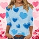 thumbnail image 1 of RKSTN Valentines 3/4 Sleeve Tops for Women Oversized Crewneck Valentine's Day Graphic Printed Short Sleeve T Shirt Womens Casual Round Neck Loose Comfy Loves Heart Print Three Quarter Sleeve Shirts, 1 of 6