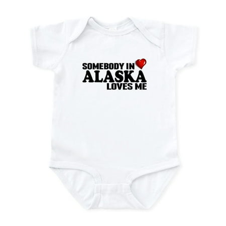 

CafePress - Somebody In Alaska Loves Me Body Suit - Baby Light Bodysuit Size Newborn - 24 Months