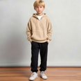 thumbnail image 2 of Boys Quarter Zip Hoodies Waffle Knit Kids Long Sleeve Hooded Sweatshirts Teens Pullover Tops Clothes Boys Lightweight Jacket, 2 of 6