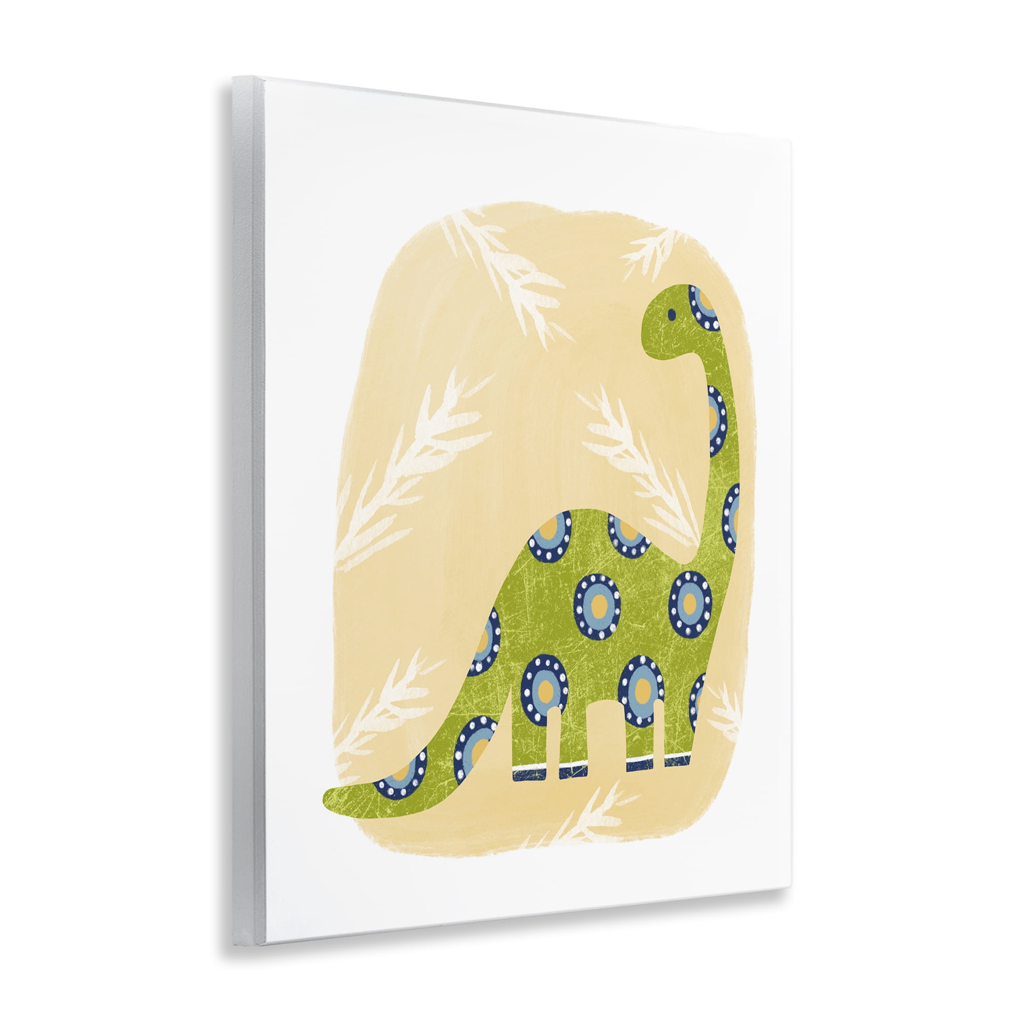 Stupell Industries Brontosaurus with Leaves Animals & Insects Painting Unframed Art Print Wall Art, 11 x 14