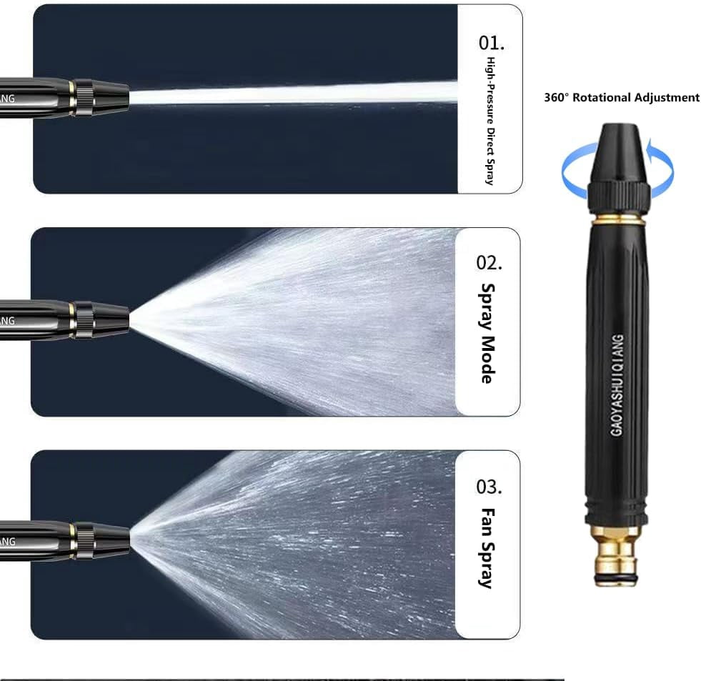 Adjustable High-Pressure Water Spray Nozzle for Car Washing & Garden Watering, Multifunctional Hose Sprayer Gun (3 pcs)