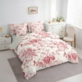 thumbnail image 3 of Feelyou Rustic Farmhouse Floral Twin Bedding Sets 7-Piece, Retro French Style Bedding Comforter Set, Romantic Garden Flower Reversible Sheet Sets, Luxury Bedroom Decor, 3 of 7