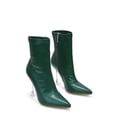 thumbnail image 4 of Cape Robbin RENEE Pointed Toe Lucite Perspex Clear Stiletto High Heel Ankle Boot (11, GREEN), 4 of 4