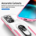 thumbnail image 6 of Dteck for iPhone 13 Pro Case with Ring Stand Cover,Hybrid Shockproof Impact-Resistant Bumpers Protective with Built-in Ring Stand Ring Kickstand for Apple iPhone 13 Pro (White/Pink), 6 of 8