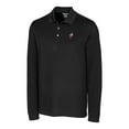 thumbnail image 2 of Men's Cutter & Buck Black Ohio State Buckeyes Vault Advantage Tri-Blend Pique Big & Tall Long Sleeve Polo, 2 of 3
