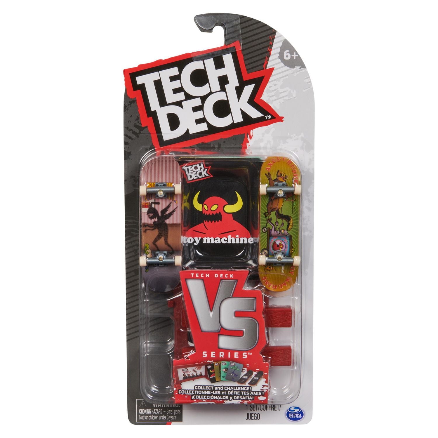 Tech Deck, Toy Machine Skateboards Versus Series, Collectible Fingerboard 2-Pack and Obstacle Set, Kids Toy for Ages 6 and up