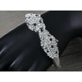 thumbnail image 2 of Alilang Silvery Toned Black Emerald Clear Crystal Rhinestone Twin Lion Cuff Bracelet Bangle, 2 of 5