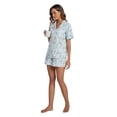 thumbnail image 6 of LUBOT 100% Cotton Pajamas for Women 2 Piece PJ Set Woven Poplin Ladies Button Down Short Sleeve Summer Sleepwear Peony M, 6 of 8