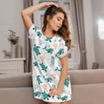 thumbnail image 3 of Haiem Turtles And Seahorses Print Women’s Short-sleeved Nightdress – Comfortable and Loose-Fit Sleepwear, Soft Cotton Sleep Shirt for Relaxing, Casual Nightdress, 3 of 6