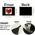 thumbnail image 5 of Pratyus Tote Bag Valentine Gift Pink Love Cosmetic Bag for Women Heart Paper Stitching Travel Essentials Accessories Black, 5 of 6