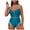 Blue, variant on Women's Push Up Wrap Front Swimsuit One Piece Tummy Control Bathing Suits Bandeau Support Swimwear Amry Green for Size L