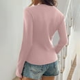 thumbnail image 3 of Diufon Knitted Tops for Women Long Sleeve Button Ribbed Knit Slim Cropped Tops Fall Casual Basic Blouse, 3 of 9