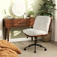 thumbnail image 4 of Topbuy Criss Cross Chair with Wheels Dual-Layer PU Leather & Thickened Cushion Armless Home Office Desk Chair, 4 of 10