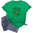 thumbnail image 6 of POTETI St Patricks Day Shirts Womens Plus Shamrock Short Sleeve Crew Neck Shirt Tops, 6 of 7