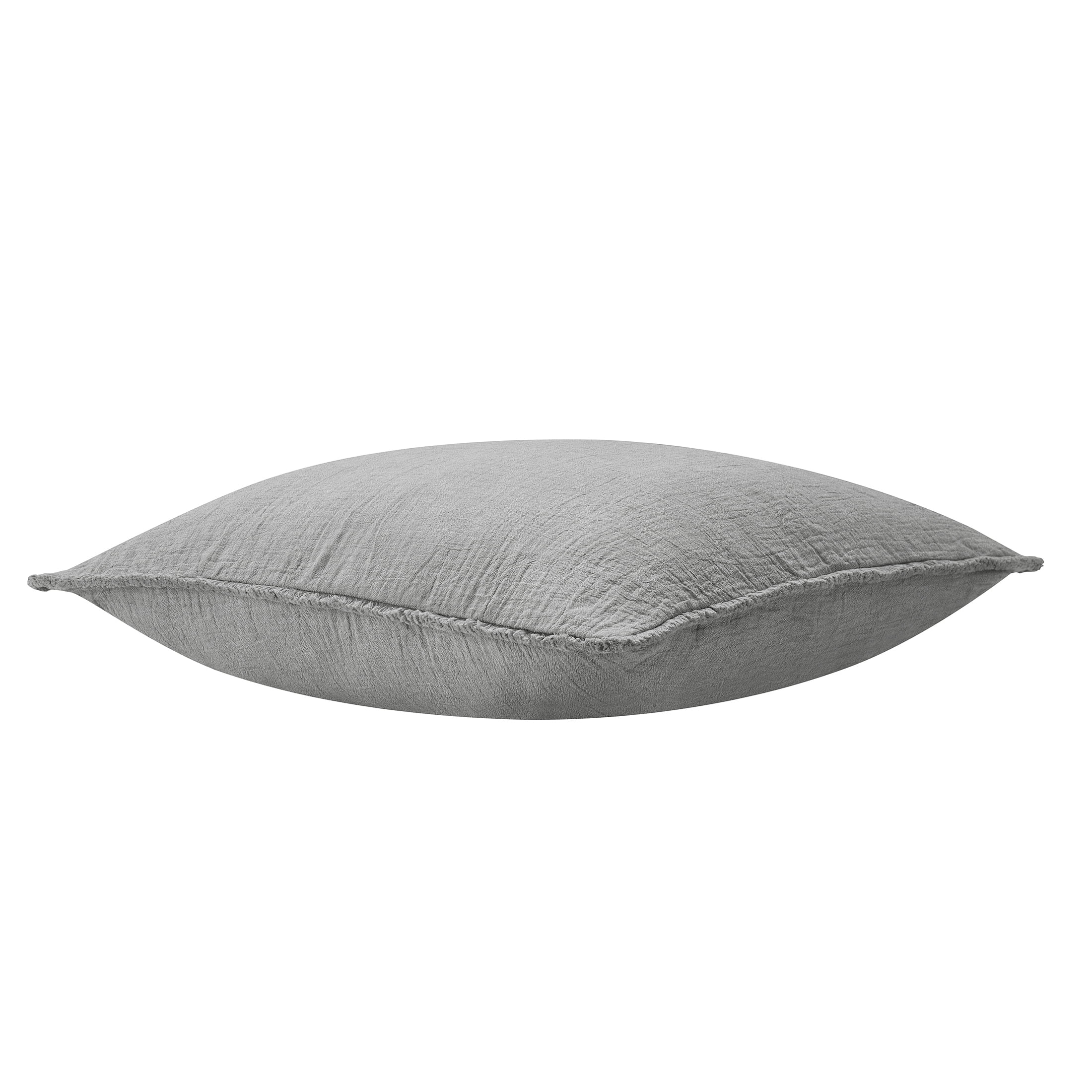 Better Homes & Gardens 22" x 22" Grey Oversized Cotton Gauze Fringe Decorative Pillow