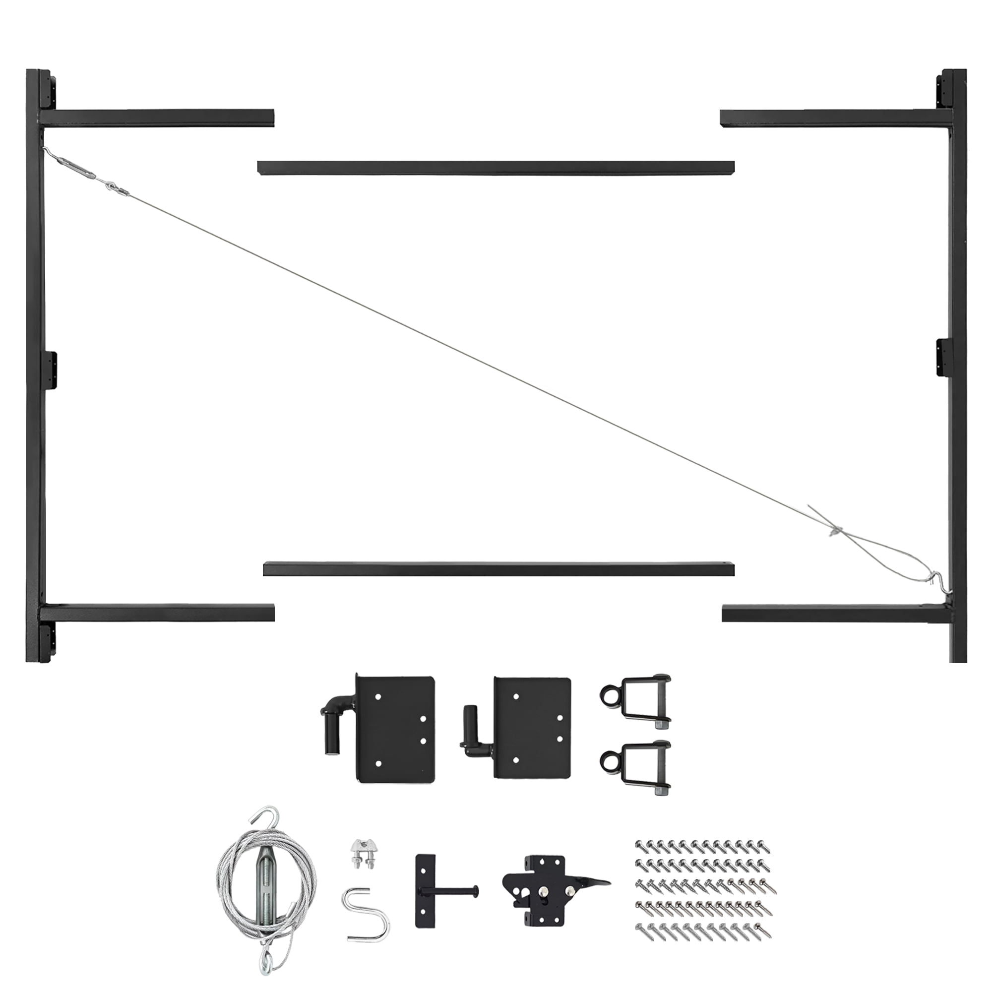 Adjust-A-Gate No-Sag Adjustable Steel Wide Width Full-Frame Kit for 60"-96" Fence Openings