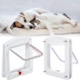 thumbnail image 5 of Puerta para mascotas para gatos y perros, adaptador de solapa para gatos, resistente al agua, con cerradura giratoria de 4 direcciones para gatos, perros pequeños, color blanco, 5 of 5