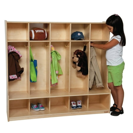 Wood Designs 54W in. 5 Section Offset Locker - Natural