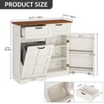 thumbnail image 4 of Uforic Kitchen Storage Buffet Cabinet for 10-gal Trash Bin, Tilt Out Trash Cabinet with Drawers & Shelves, White, 4 of 8