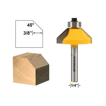 

Yonico 45° Chamfer/Bevel Edging Router Bit - Medium - 1/4 Shank - 13105q