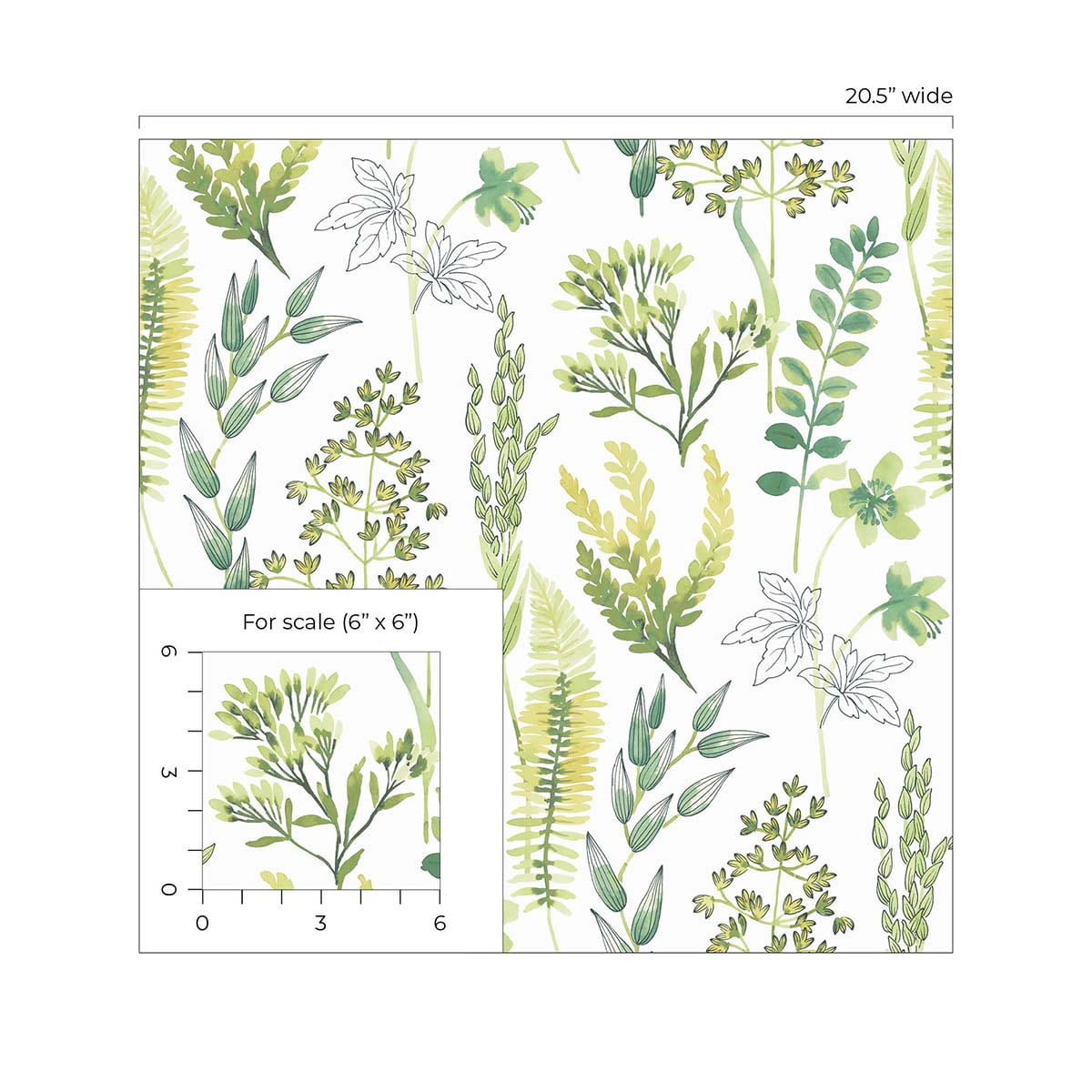 NextWall  Wild Garden Peel and Stick Wallpaper 20.5 in. W x 18 ft. L - Lemon Lime