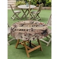 thumbnail image 4 of Outdoor Tablecloth with Umbrella Hole for Patio/Picnic/Party/Camping, Farmhouse Star Brown Waterproof Table Cloth Round Cover Washable, Retro Branches Berry Wooden Grain (Dia 60"), 4 of 8