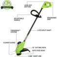thumbnail image 2 of Greenworks 24V 10" Cordless String Trimmer with Torqdrive™ + 2Ah USB Battery & Charger 2117802AZ, 2 of 13